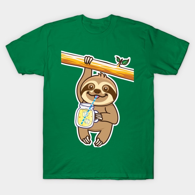 Cute Sloth Lemonade! T-Shirt by Plushism